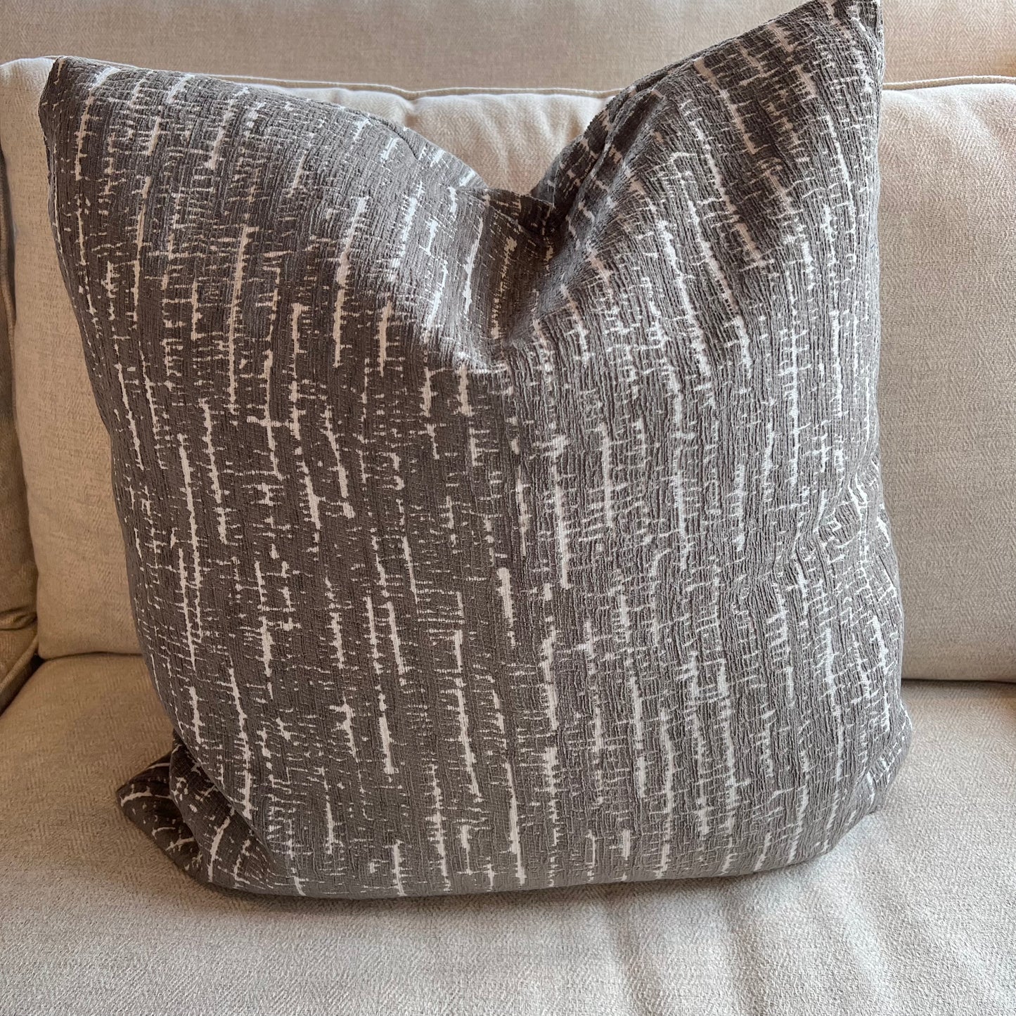 Gray Tree Bark Fabric Pillow