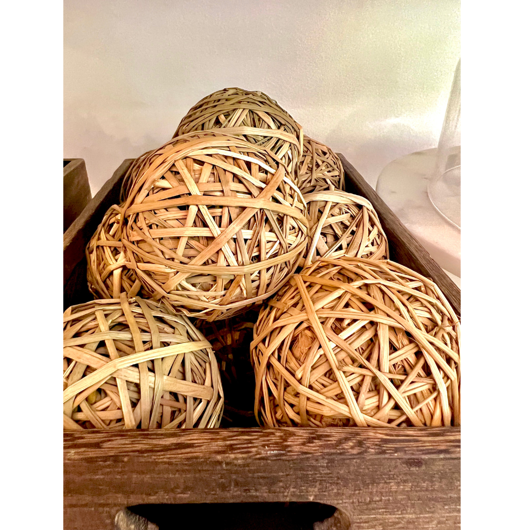 3" Dried Grass Balls (Set of 12)
