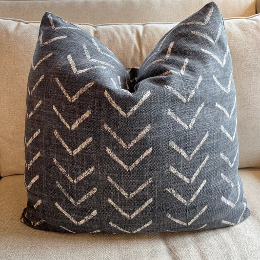 Slate Gray Cheveron Fabric Pillow