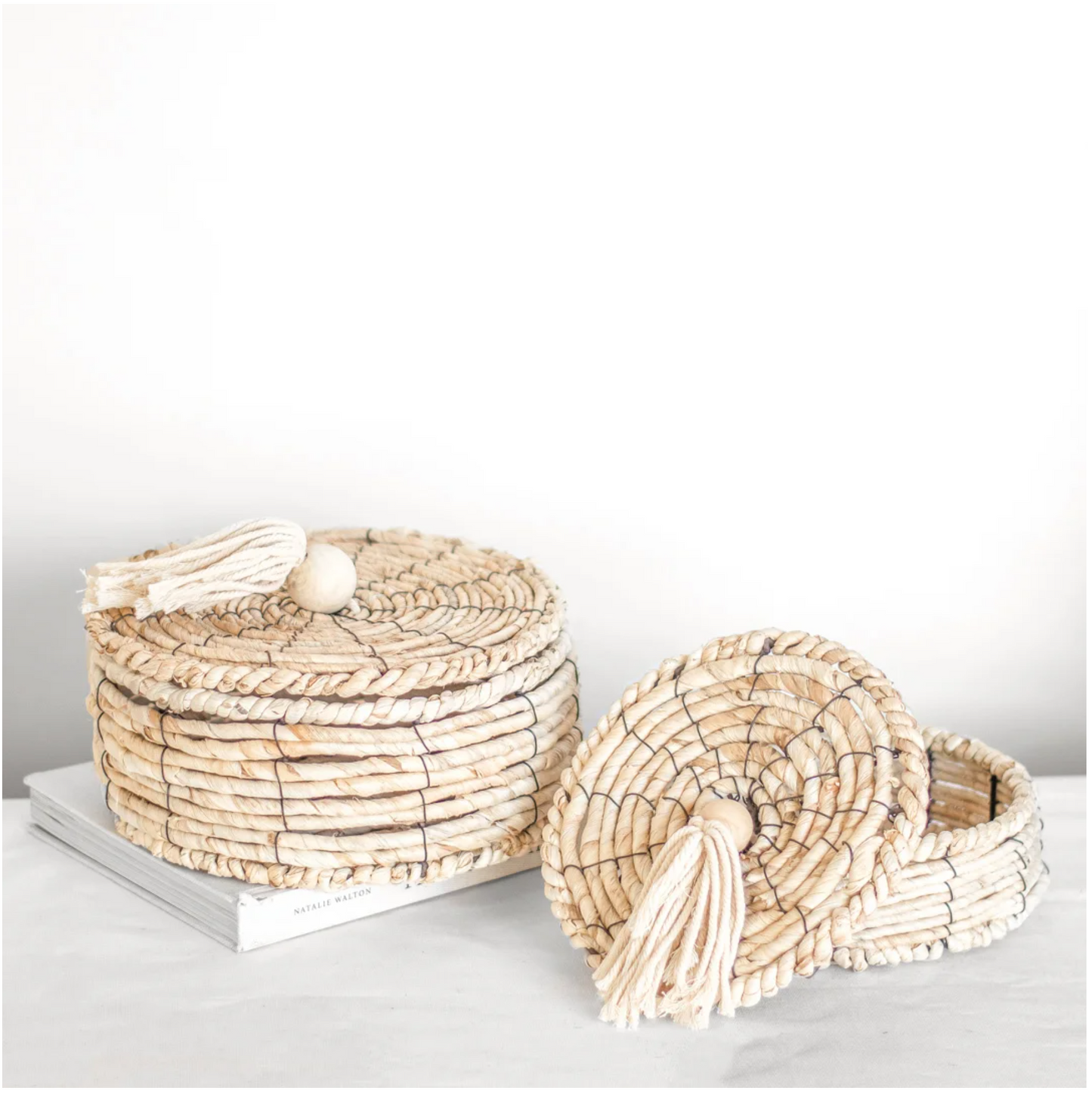 Woven Corn Basket with Lid