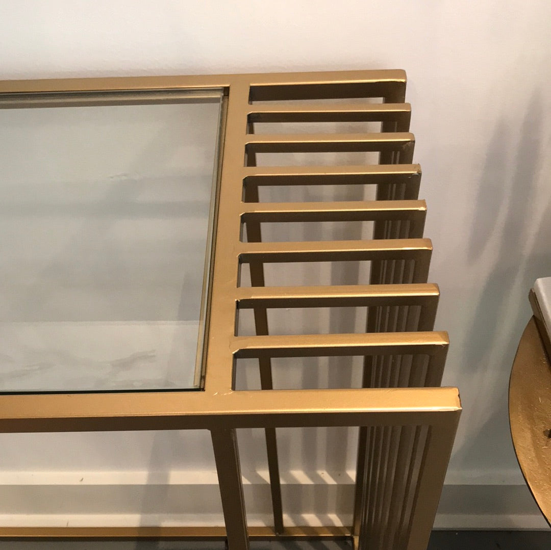 Gold Modern Metal Console Table