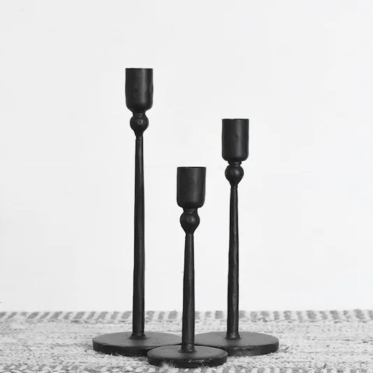 Blacksmith Iron Ball Candle Stands